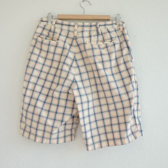 Vintage Abercrombie & Fitch Men's Bermuda Shorts Cream Pink Blue Sz 30 - Picture 2 of 16